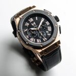 MSTR AM139CB AMBASSADOR - ROSE GOLD & BLACK - CROC LEATHER BAND - 图片 3