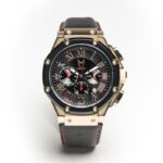 MSTR AM168OB AMBASSADOR / ROSE GOLD WITH BLACK & RED LEATHER BAND
