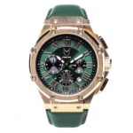 MSTR AM193LB- AMBASSADOR ROSE GOLD / GREEN / LEATHER BAND