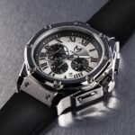 MSTR AM199LB- AMBASSADOR SEMI-POLISHED SILVER / SILVER / LEATHER BAND NEW - Image 4