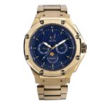 AM307SS - MSTR AMBASSADOR MOONPHASE CHAMPAGNE GOLD / BLUE / SS BAND