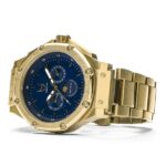 AM307SS - MSTR AMBASSADOR MOONPHASE CHAMPAGNE GOLD / BLUE / SS BAND - Image 3