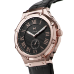 MSTR AU102CB AMBASSADOR ULTRA SLIM ROSE GOLD / BLACK / CROC STYLE LEATHER BAND - Image 2