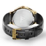 AU110LB- MSTR ULTRA SLIM 18K GOLD / BLACK / LEATHER BAND - Image 3
