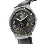 MSTR AU115LB- ULTRA SLIM SILVER / BLACK / LEATHER BAND - Image 2