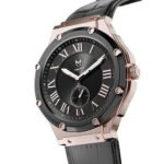 MSTR AU116CB- ULTRA ROSE GOLD / BLACK / LEATHER BAND - Image 2