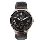 MSTR AU116CB- ULTRA ROSE GOLD / BLACK / LEATHER BAND