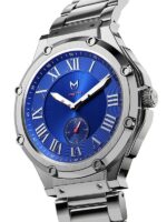 MSTR AU117SS- ULTRA SLIM SILVER SEMI-POLISHED / BLUE / SS BAND 37MM - Image 2