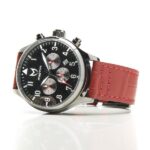 MSTR AV116CB AVIATOR - POLISHED TITANIUM GREY/ BLACK / RED CROC BAND NEW - Image 3