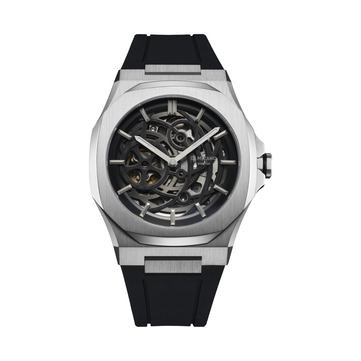D1MILANOSKRJ10SILVERSKELETONRUBBER41.5MM D1 MILANO SKRJ10 SILVER SKELETON RUBBER 41.5MM - Image 1