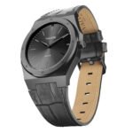 Date Maste Series 40mm Leather Gunmetal Black