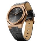 Date Master Series 40mm Leather Rose Gold Black