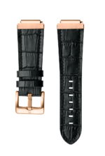 LEATHER WATCHBAND - ROSE GOLD BLACK