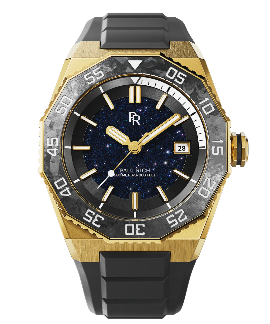 PR6188_Diver_AA_GoldBlack_Front_0_1135x1362_png PR Aquacarbon Pro Imperial Gold - Aventurine - Image 1