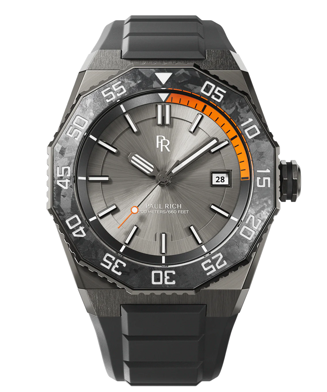 PR6188_Diver_AS_GunmetalBlack_Front_1_1135x1362.png-Copy PR Aquacarbon Pro Forged Grey - Sunburst - Image 1