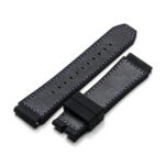 MSTR SB214LB BLACK RUBBER LEATHER BAND / PURPLE STITCH