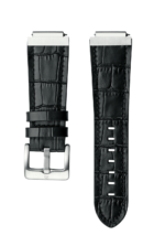 STEEL WATCHBAND - BLACK LEATHER