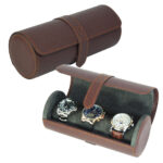Leather Travel Case Watch Roll SW3502 DBR - Image 3
