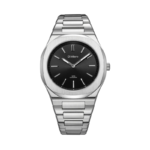 D1 MILANO UHBJ01 GROOVY SILVER BLACK -ULTRA THIN 39mm