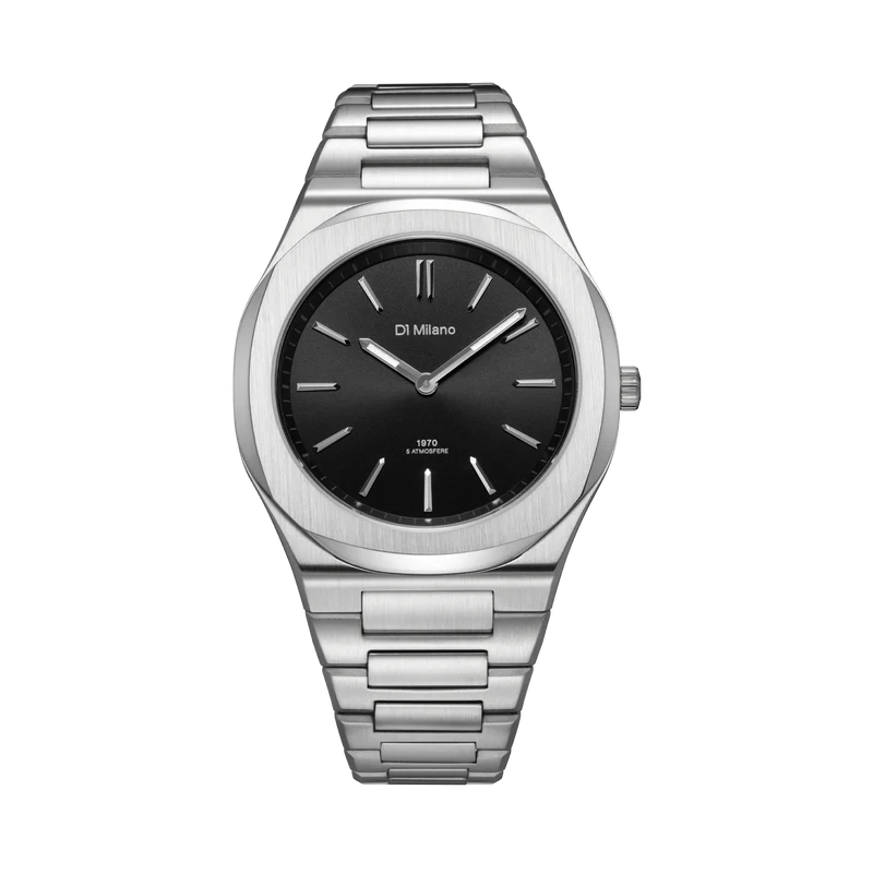 UHBJ01_Front_800x_53fc63b8-66ac-45b7-a2b9-00f5c903129a D1 MILANO UHBJ01 GROOVY SILVER BLACK -ULTRA THIN 39mm - Image 1