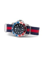 MSTR VO107NS - AUTO VOYAGER SILVER / BLUE & RED / NATO BAND - Image 3