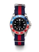 MSTR VO107NS - AUTO VOYAGER SILVER / BLUE & RED / NATO BAND