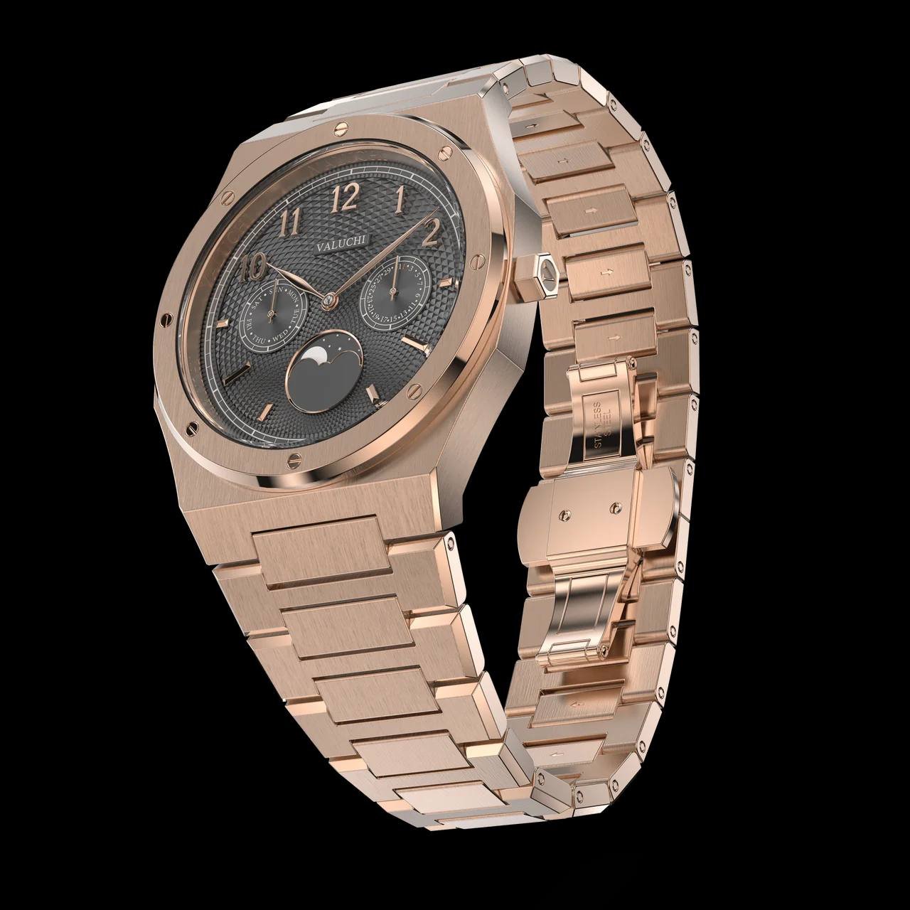 photo_2025-10-20_15-13-30 VALUCHI Dual Calendar Rose Gold Black- 40MM - Image 1