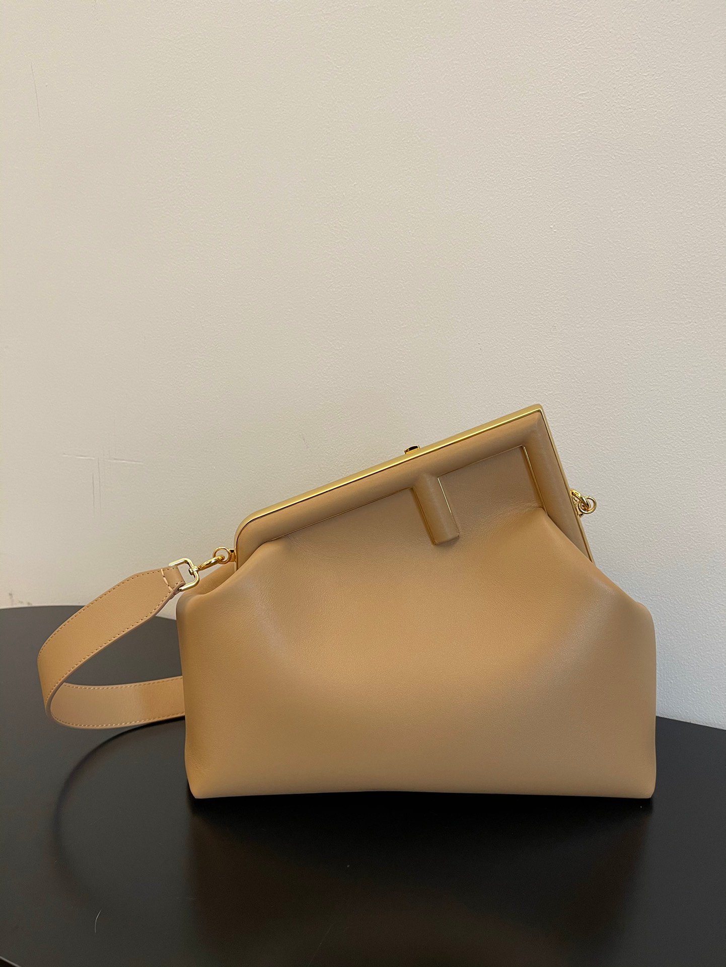 Fendi First Small Beige Leather Bag