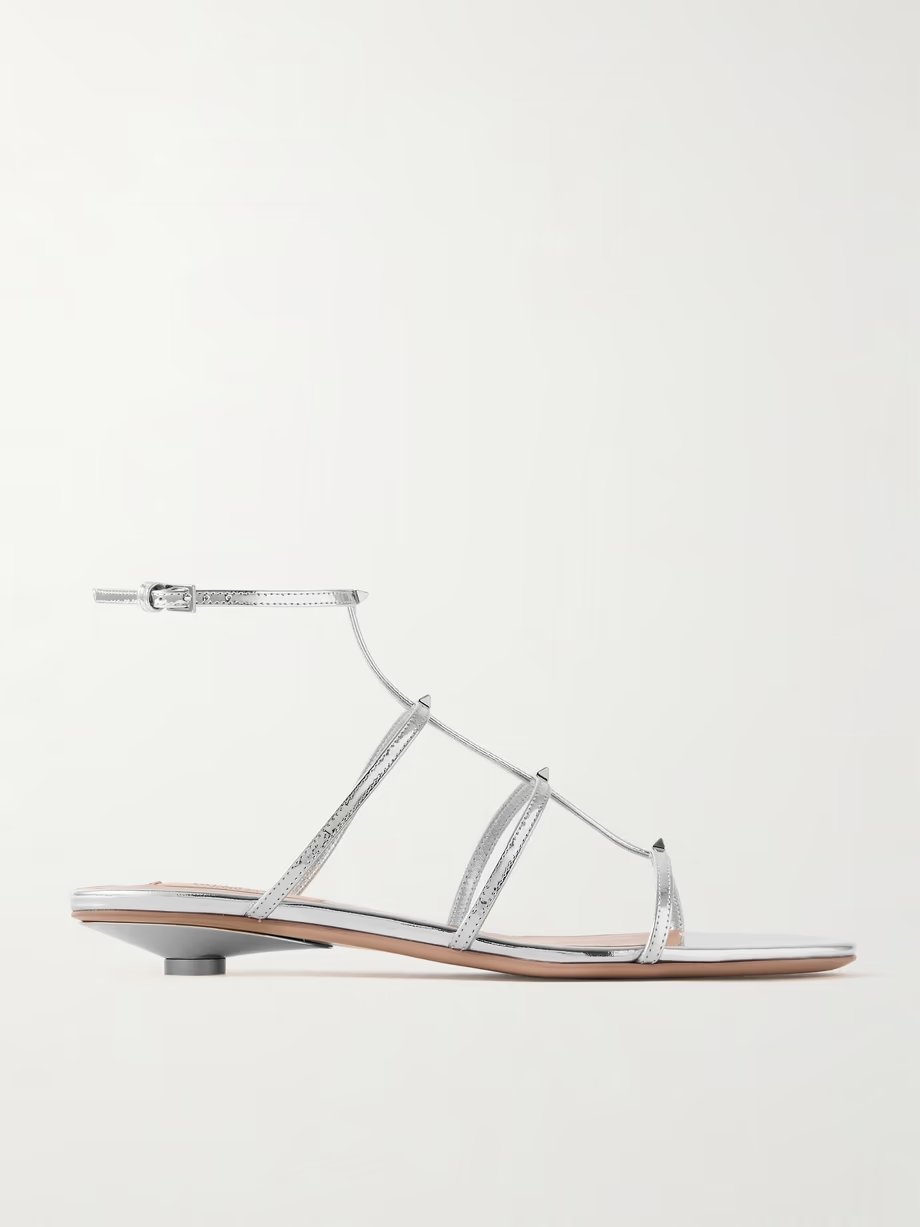 Rockstud Wispy 20 embellished mirrored-leather sandals