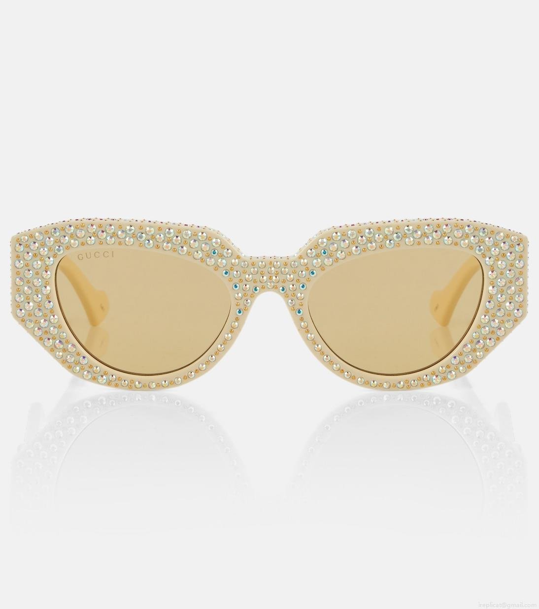 GucciEmbellished oval sunglasses